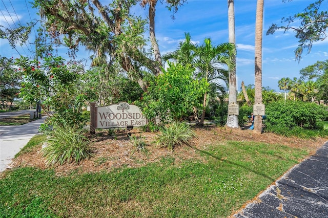 view of community sign