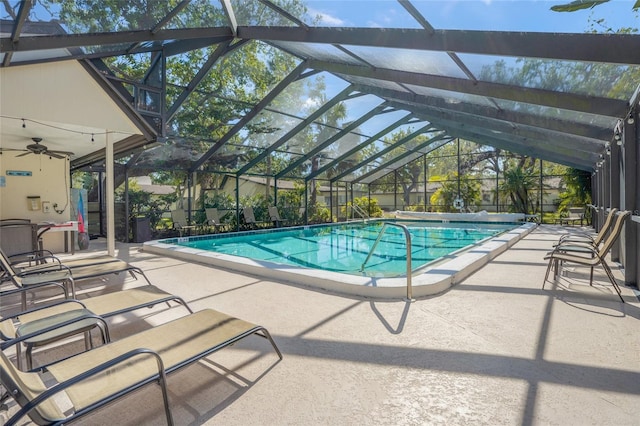 6906 Woodwind Dr Unit 12, Sarasota, FL 34231 - swimming pool featuring a patio area, a lanai, and ceiling fan