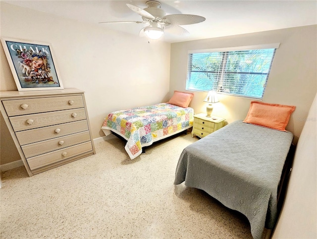 bedroom featuring ceiling fan