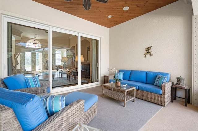 view of patio with outdoor lounge area and ceiling fan