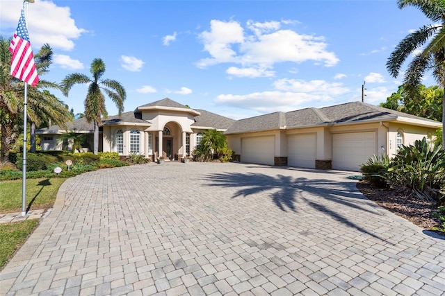 view of front of house with a garage