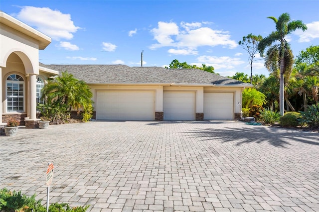 exterior space featuring a garage