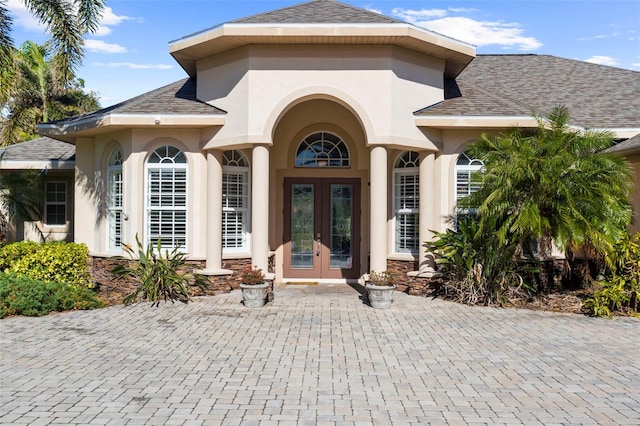 entrance to property with french doors