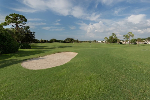 view of property's community with a lawn