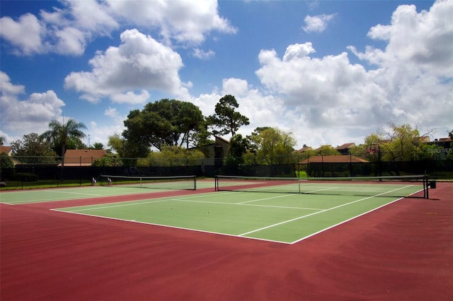 view of tennis court with basketball court