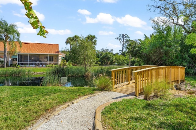 606 Marcus St Unit 26, Venice, FL 34285 - view of yard featuring a sunroom