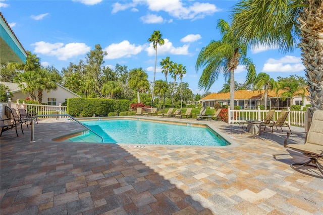 view of pool with a patio