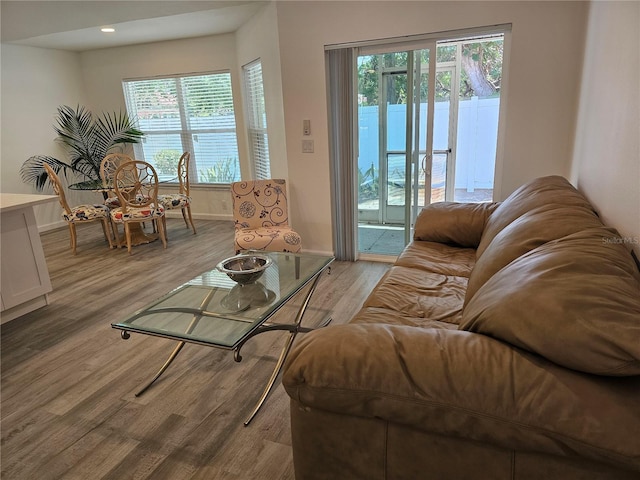 606 Marcus St Unit 26, Venice, FL 34285 - living room featuring light wood-style floors, plenty of natural light, and baseboards