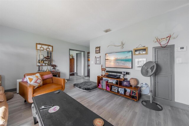 living room featuring hardwood / wood-style flooring