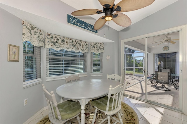 view of tiled dining area