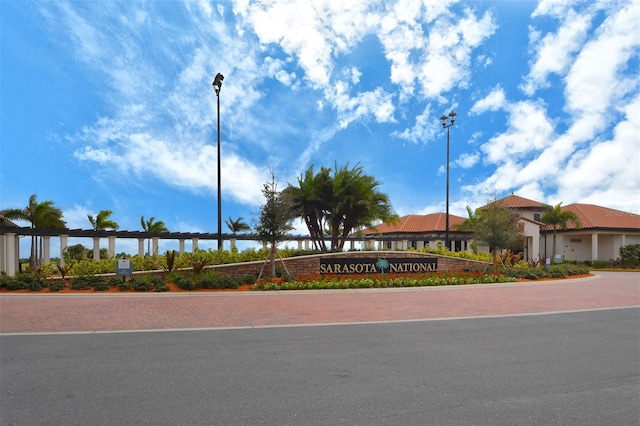 view of community sign