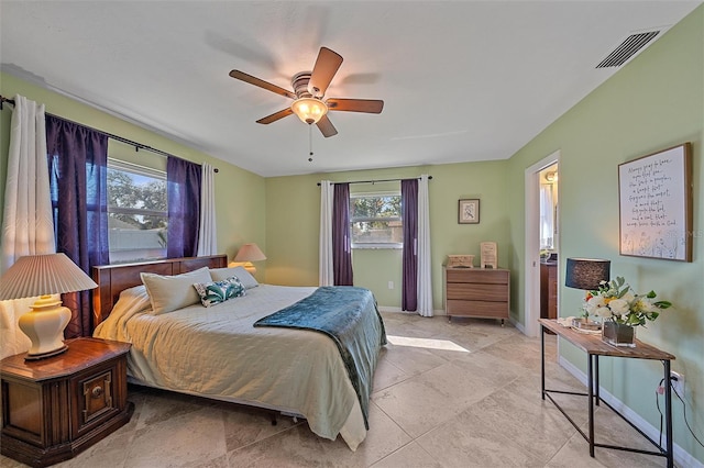 bedroom with ceiling fan