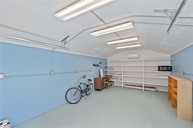 garage featuring a baseboard radiator