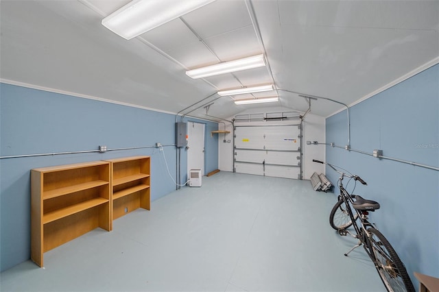 garage with electric panel