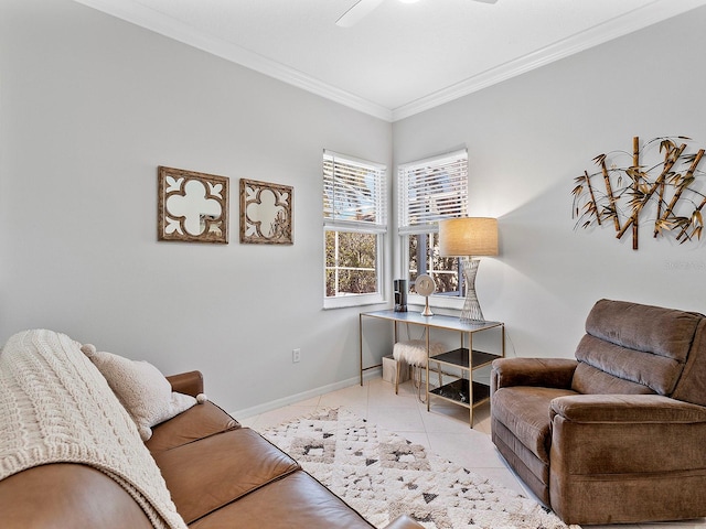 interior space featuring ornamental molding