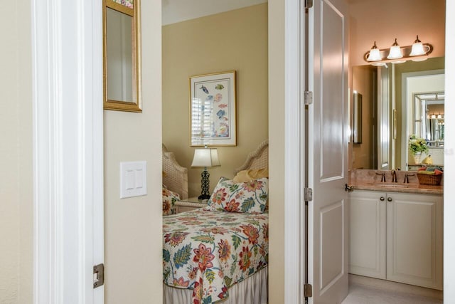 bedroom with sink