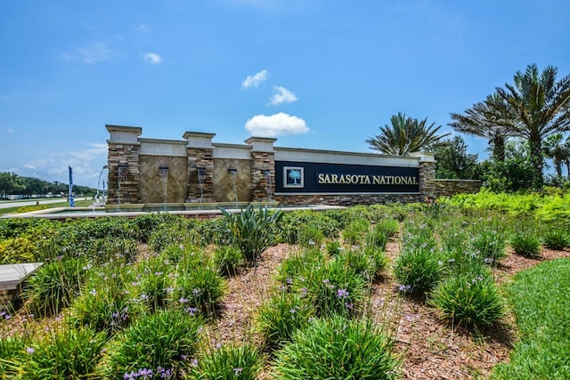 view of community sign