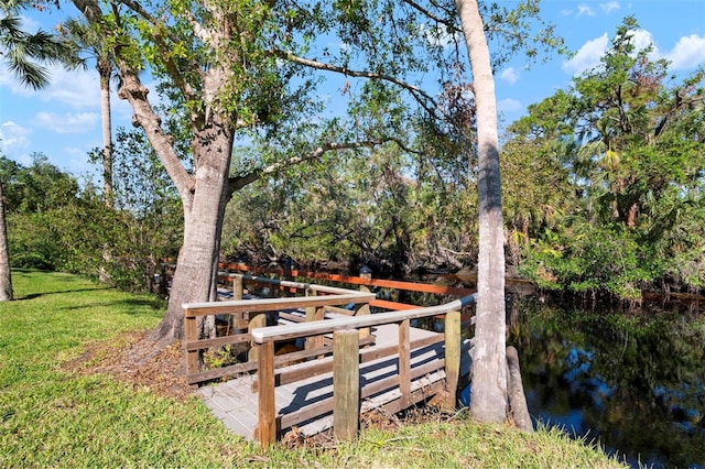 exterior space featuring a water view