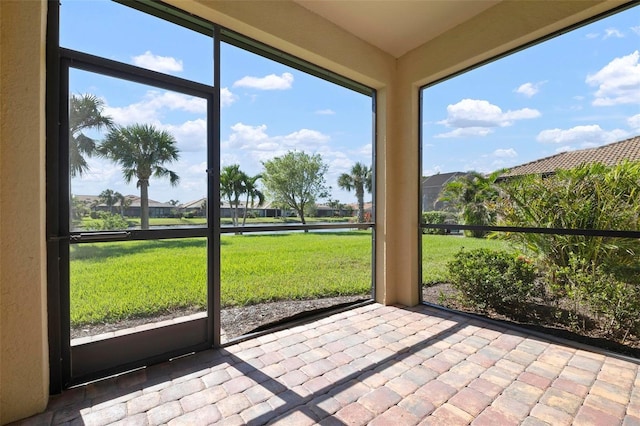 view of unfurnished sunroom