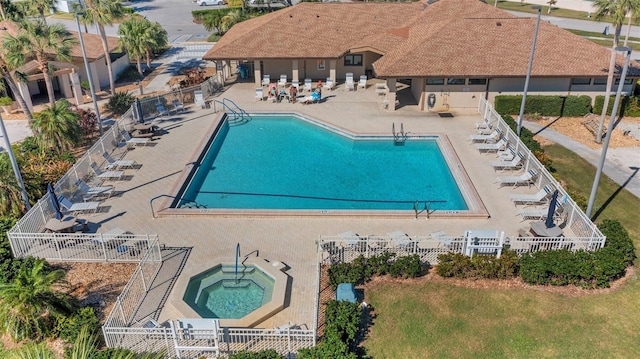 view of pool featuring a patio area