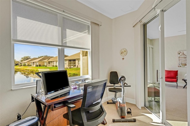 office space featuring carpet flooring