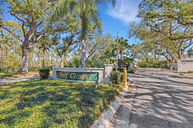 view of community sign