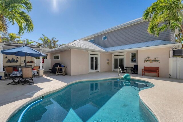 6405 Gulf Dr, Holmes Beach, FL 34217 - view of pool featuring a patio, a fenced in pool, and fence