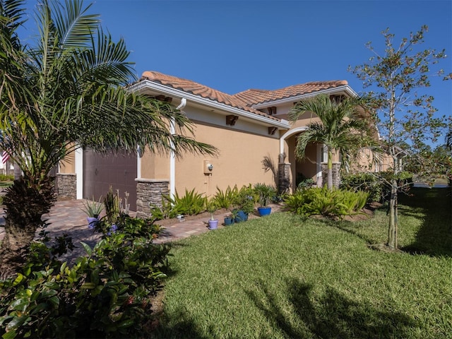 exterior space featuring a garage