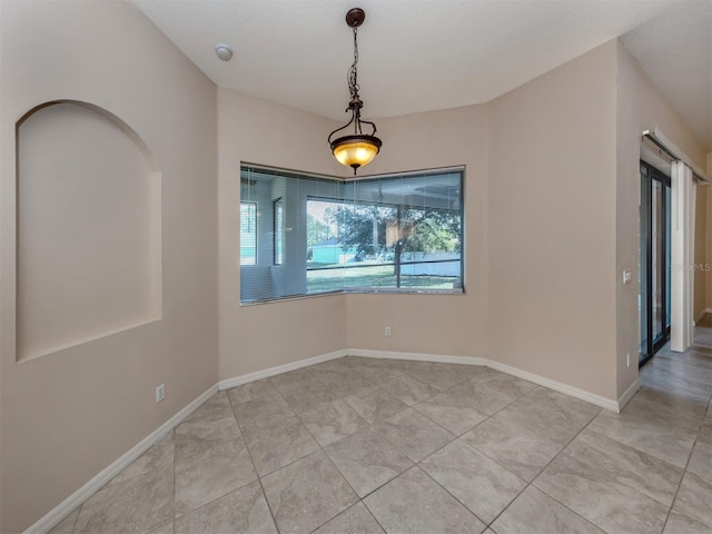 view of unfurnished dining area