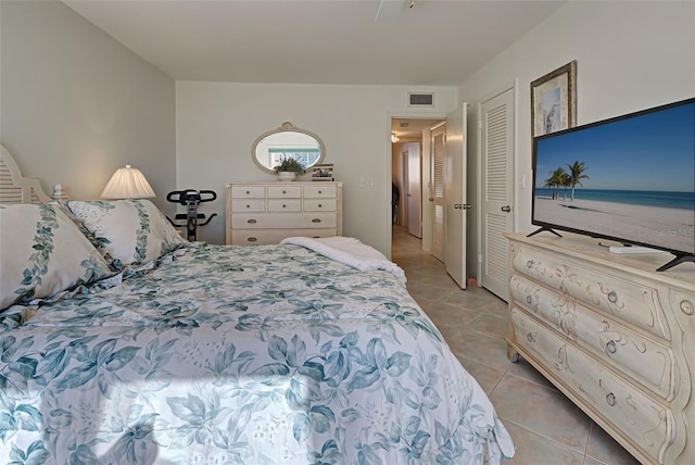 view of tiled bedroom