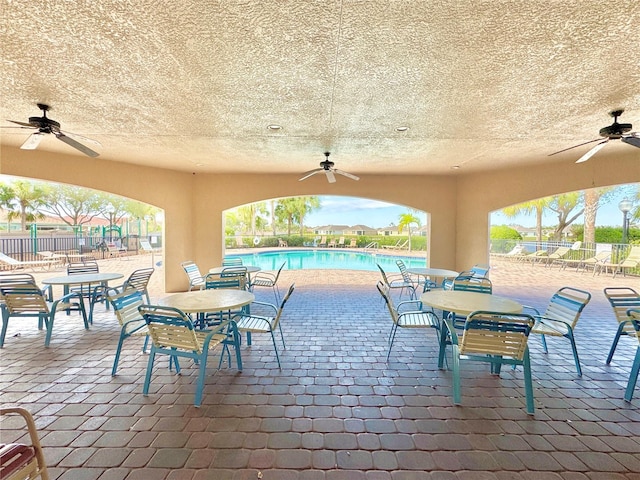 view of patio / terrace with a community pool