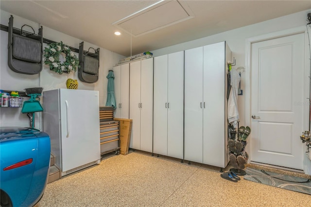 interior space with white refrigerator