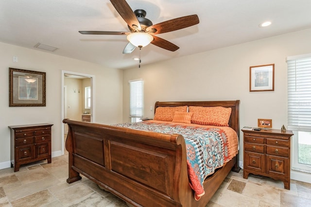 bedroom with ceiling fan