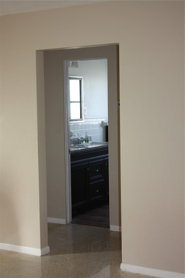 hall with sink