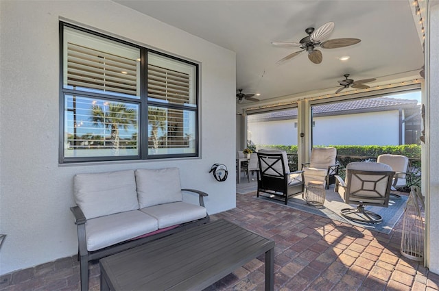 view of patio with an outdoor hangout area