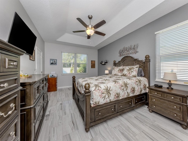 bedroom featuring ceiling fan