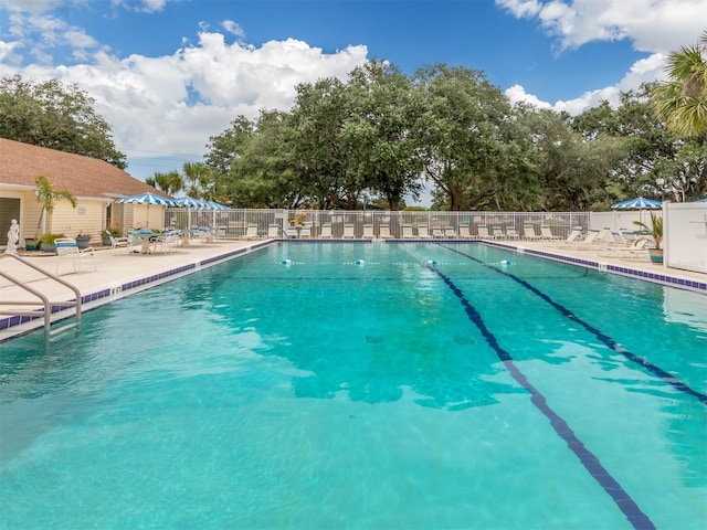 view of pool with a patio