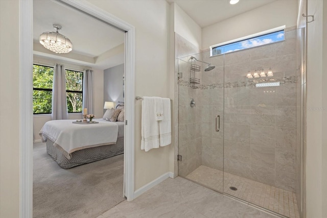 bathroom featuring an enclosed shower