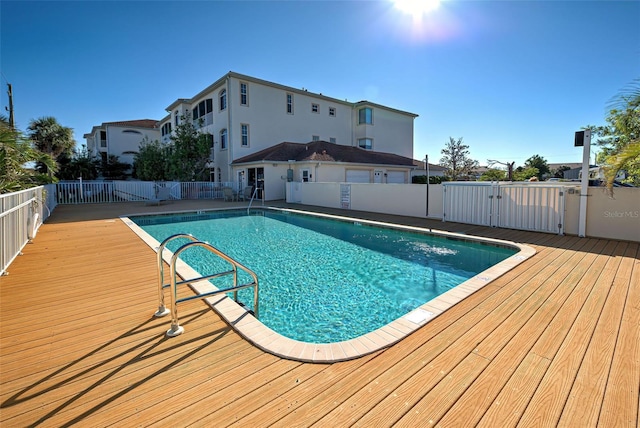 view of pool featuring a deck