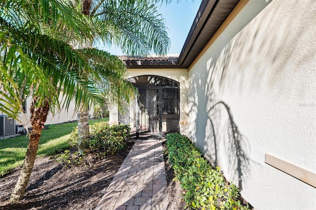 property entrance with cooling unit