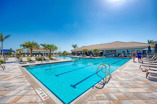 view of pool with a patio area