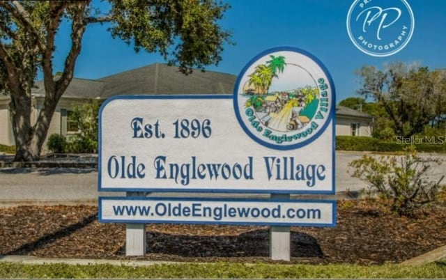 view of community sign