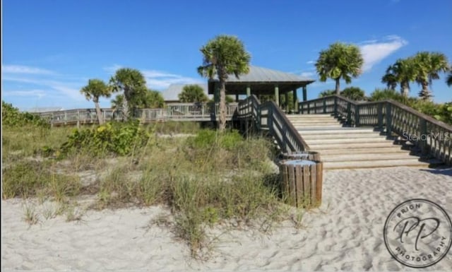 exterior space featuring a gazebo