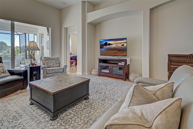 living room featuring hardwood / wood-style flooring