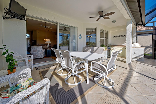 view of patio / terrace with ceiling fan