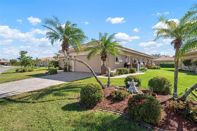 view of front of home featuring a front lawn