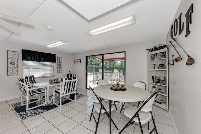 dining room with light tile patterned floors