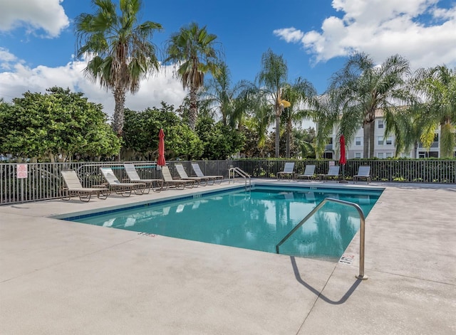 view of pool with a patio