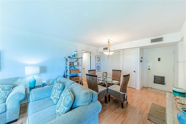 living room featuring light hardwood / wood-style floors