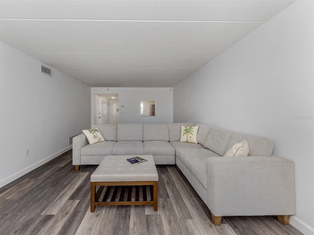 living room featuring hardwood / wood-style floors